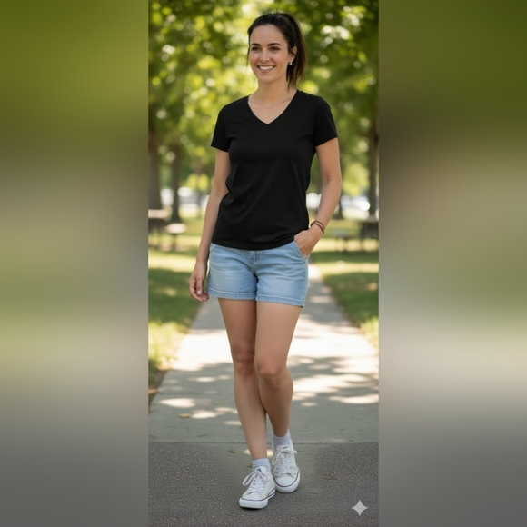 Tek Gear Black Essential Gear Women's Crewneck Size Large Shirt (EUC) - Picture 1 of 11